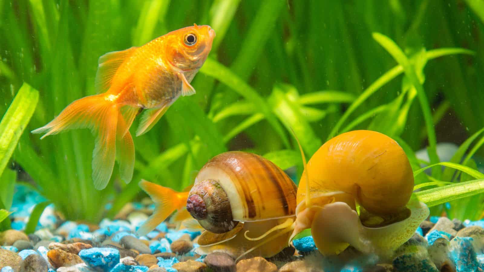 can snails live with goldfish